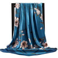 2022 nowy 90*90cm Retro marka kobiety jedwabny szalik Bandanna moda wzór w stylu boho plac hidżab Lady Wrap pałąk foulard tłumik 3